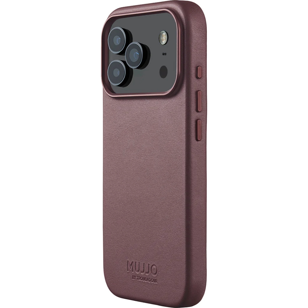 Etui skórzane Mujjo Full Leather Case do iPhone 17 Pro, bordowe