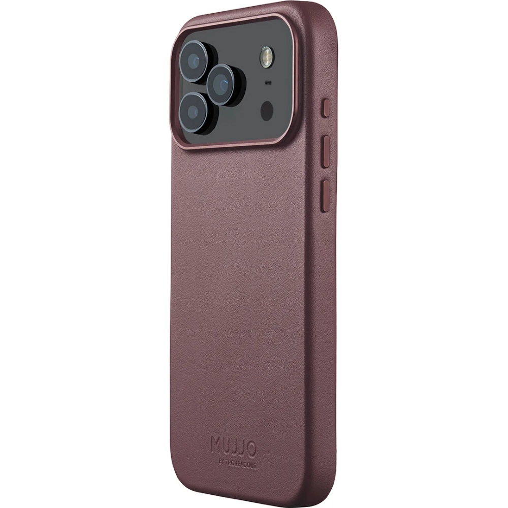 Etui skórzane Mujjo Full Leather Case do iPhone 17 Pro Max, bordowe