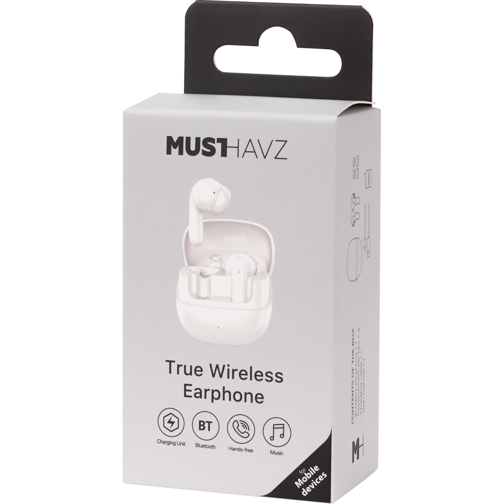 Musthavz GoEasy True Wireless białe słuchawki douszne z etui