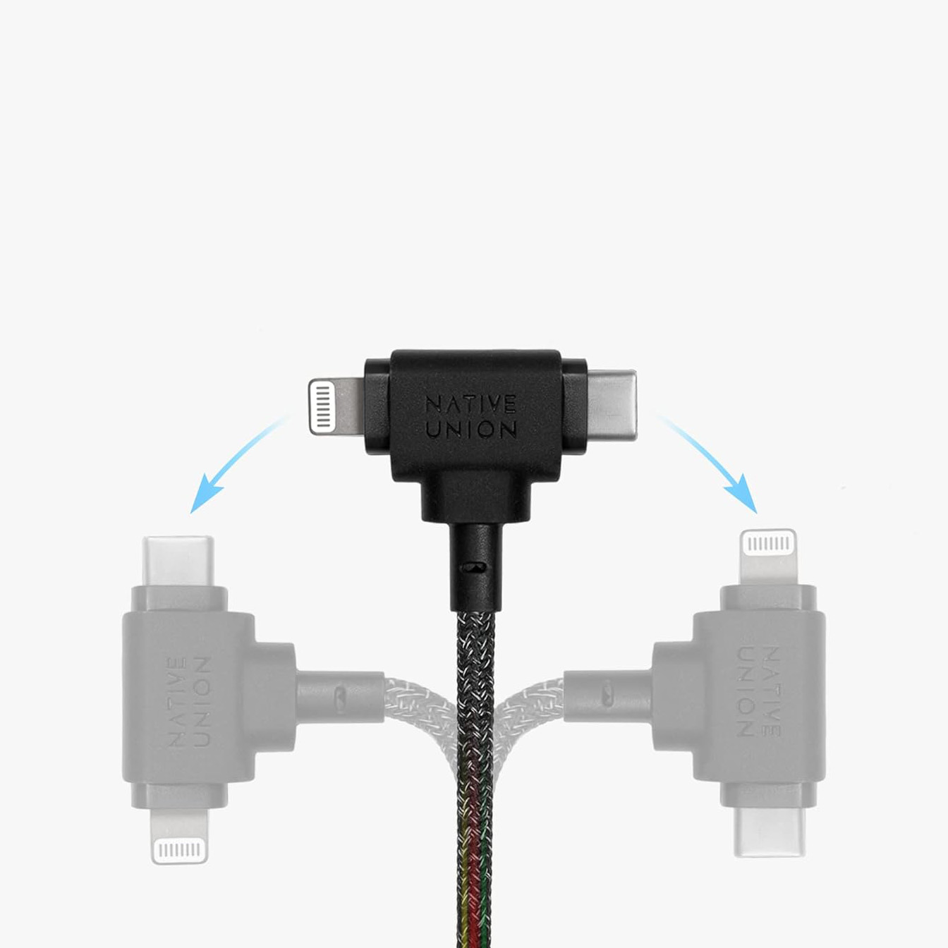 Wytrzymały kabel Native Union Belt Cable Duo USB-C i Lightning, kolor Cosmos