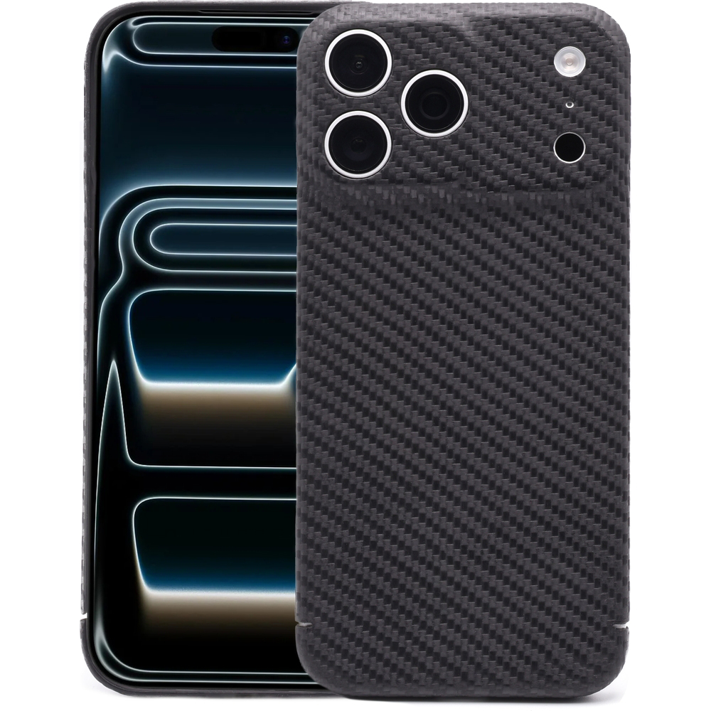 Karbonowe etui Nevox CarbonSeries wykonane z włókien węglowych i aramidowych dla iPhone 17 Pro Max, czarne