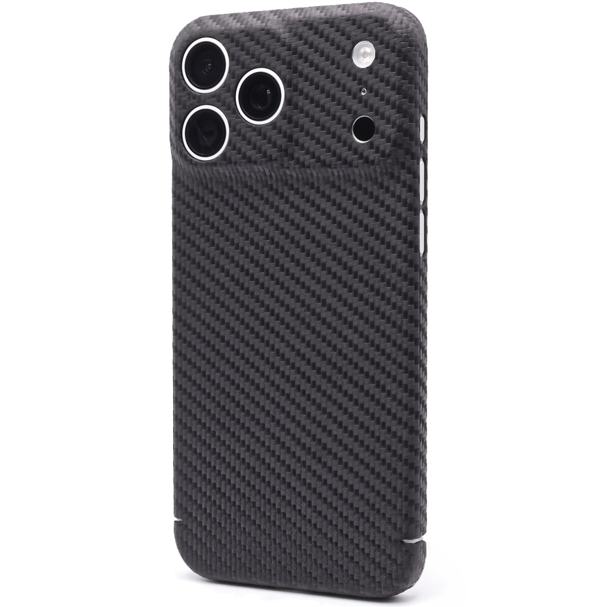 Karbonowe etui Nevox CarbonSeries wykonane z włókien węglowych i aramidowych dla iPhone 17 Pro Max, czarne