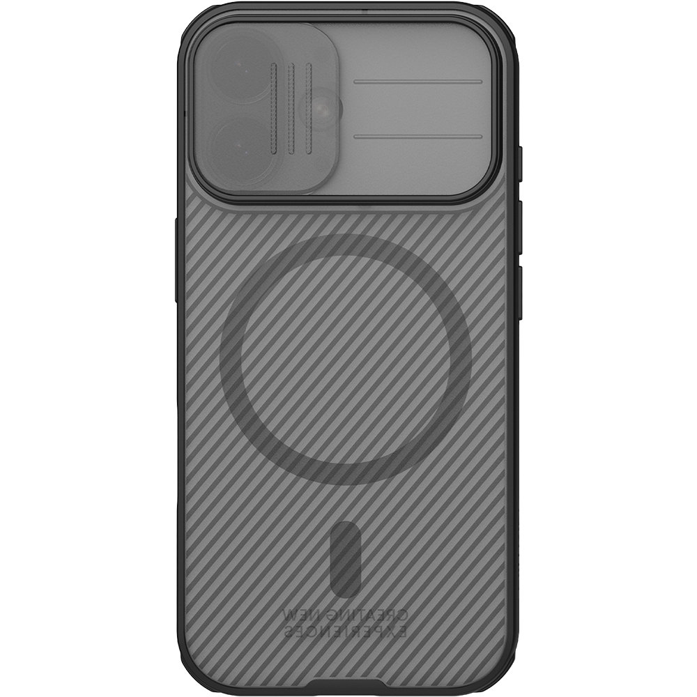 Etui z ochroną aparatu, kompatybilne z technologią MagSafe Nillkin CamShield Pro Magnetic do iPhone 17, półprzezroczysto-czarne