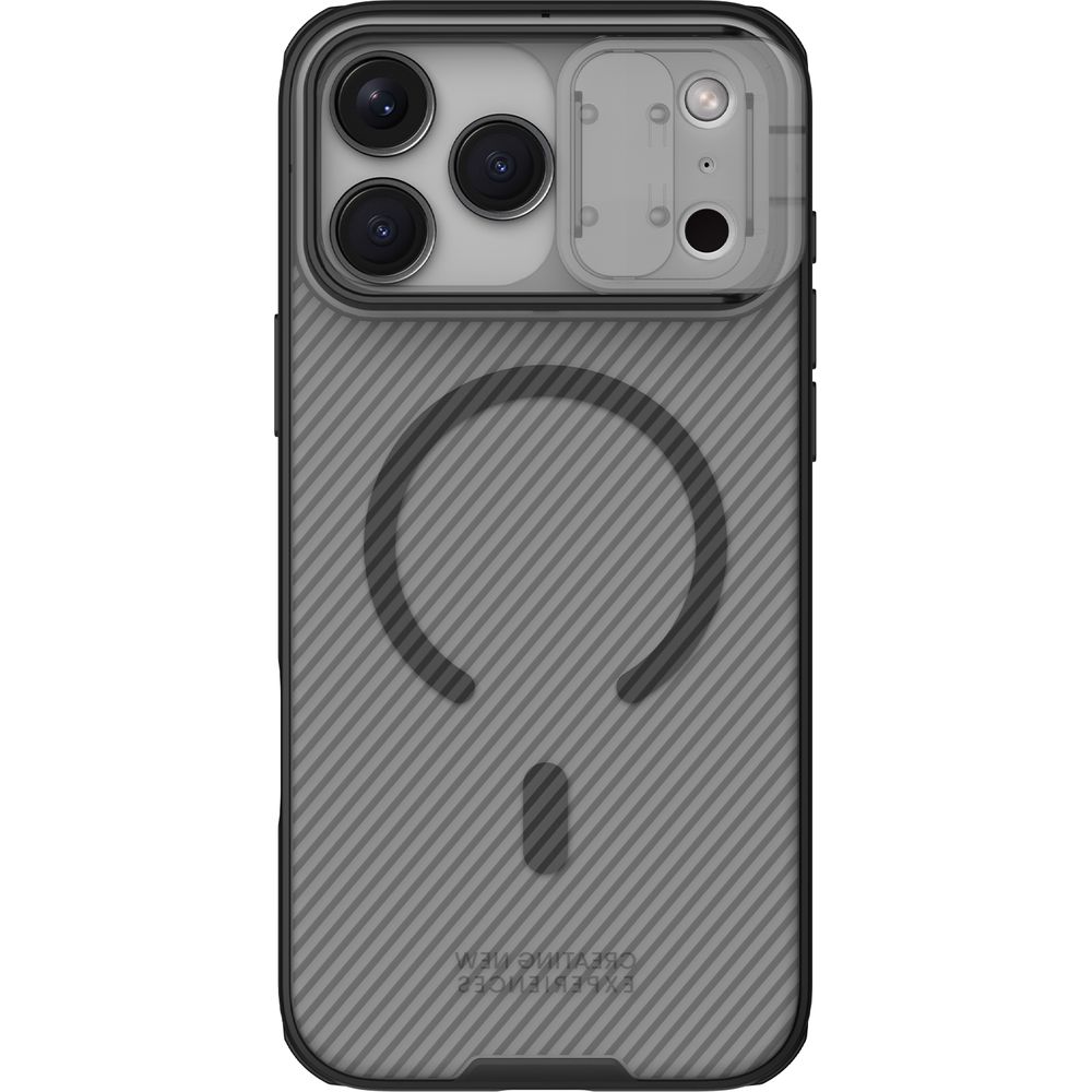 Etui z ochroną aparatu, kompatybilne z technologią MagSafe Nillkin CamShield Pro Magnetic do iPhone 17 Pro Max, półprzezroczysto-czarne