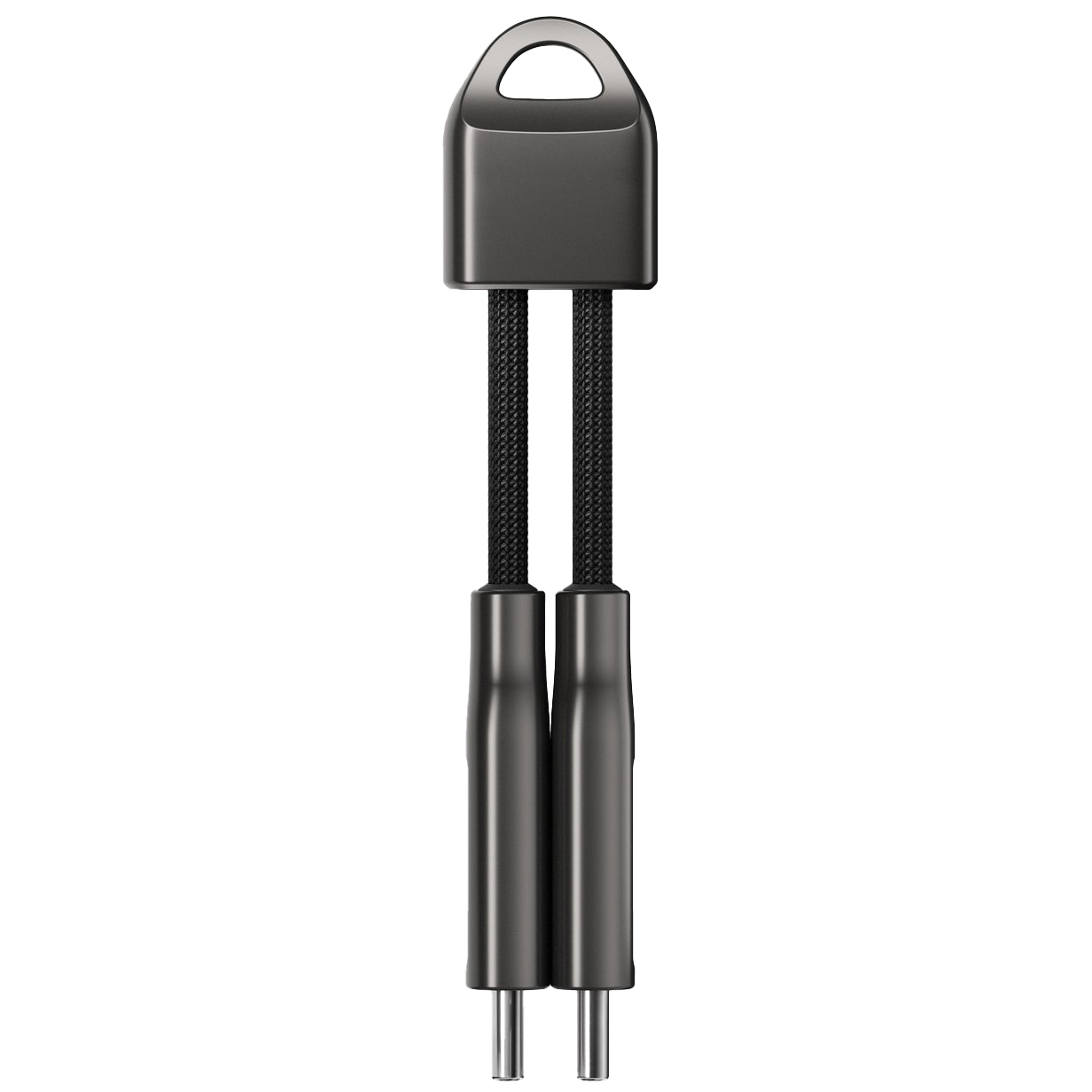 Nomad ChargeKey, szybkie ładowanie USB-C, transfer danych 10Gbps, kompaktowy brelok, pleciony nylon, magnetyczne końcówki, czarny