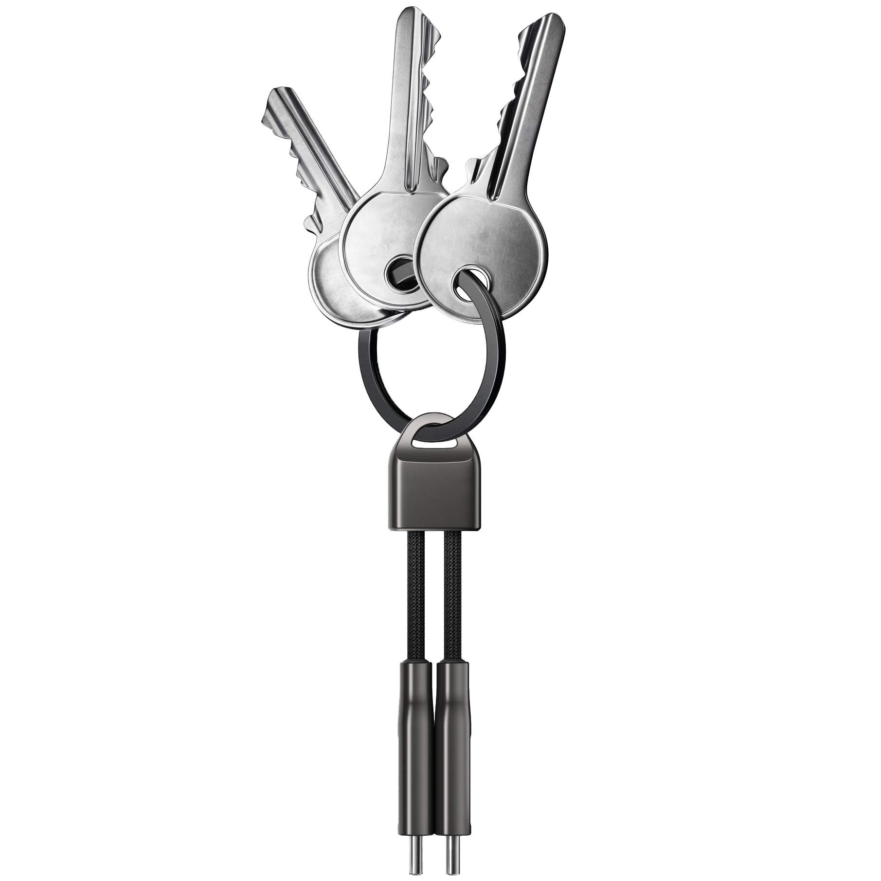 Nomad ChargeKey, pleciony nylon, trwały oplot kabla, cynkowa obudowa, satynowe wykończenie, solidne wykonanie, czarny