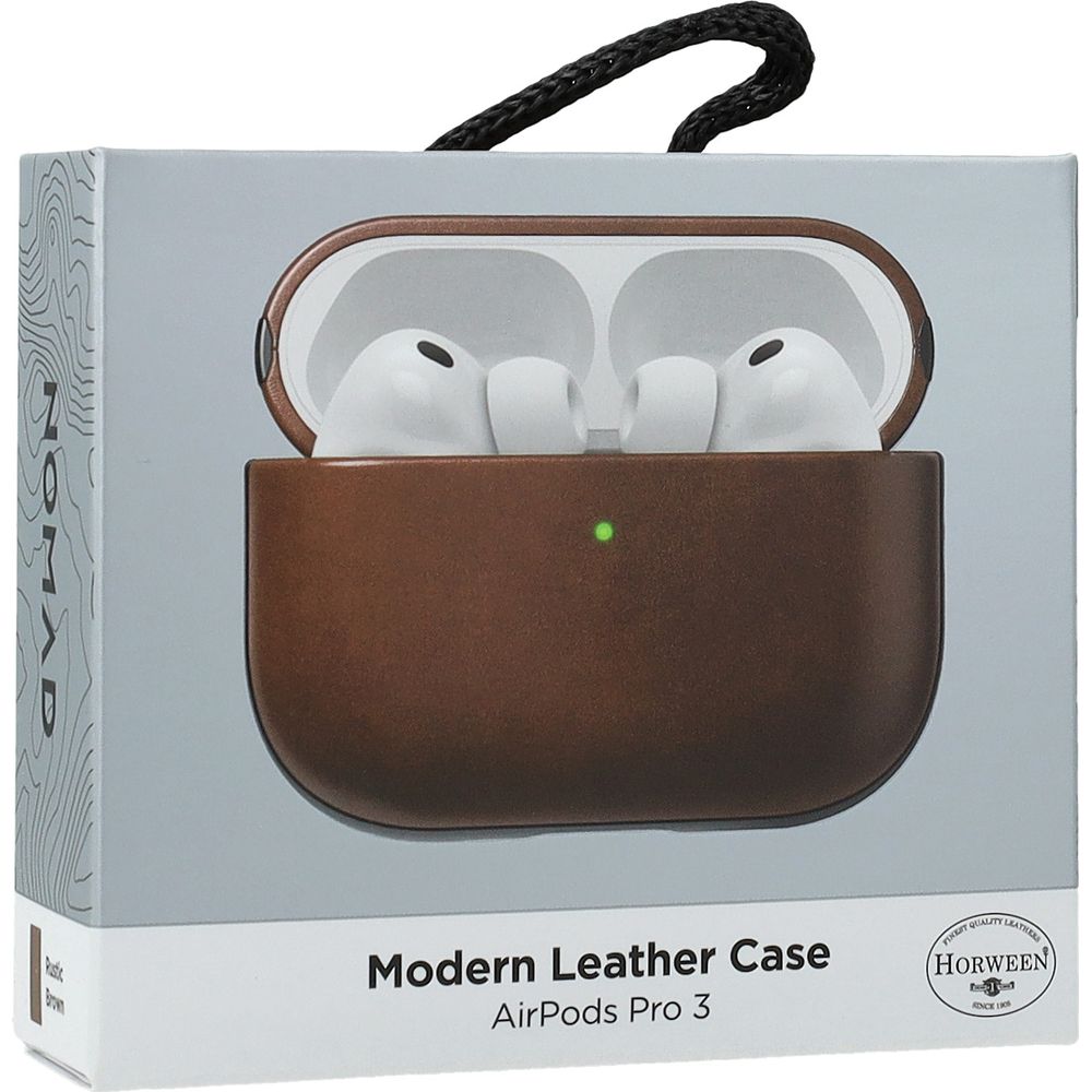 Etui Nomad Modern Leather Horween Series do AirPods Pro 3, brązowe