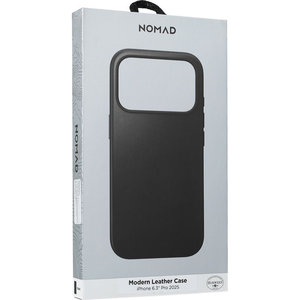Skórzane etui Nomad Modern Leather Horween Series do MagSafe, do iPhone 17 Pro, czarne