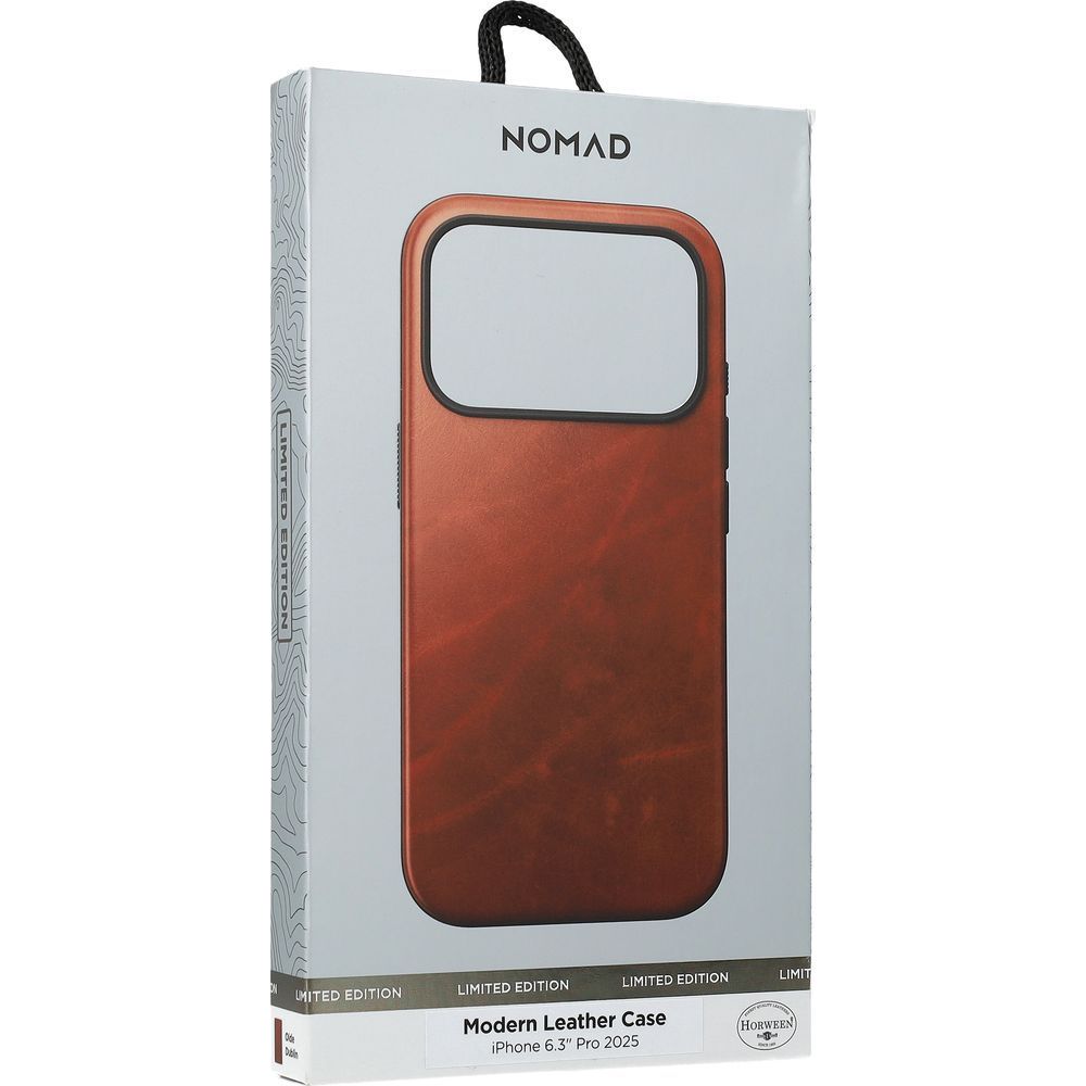 Skórzane etui Nomad Modern Leather Horween Series do MagSafe, do iPhone 17 Pro, brązowe