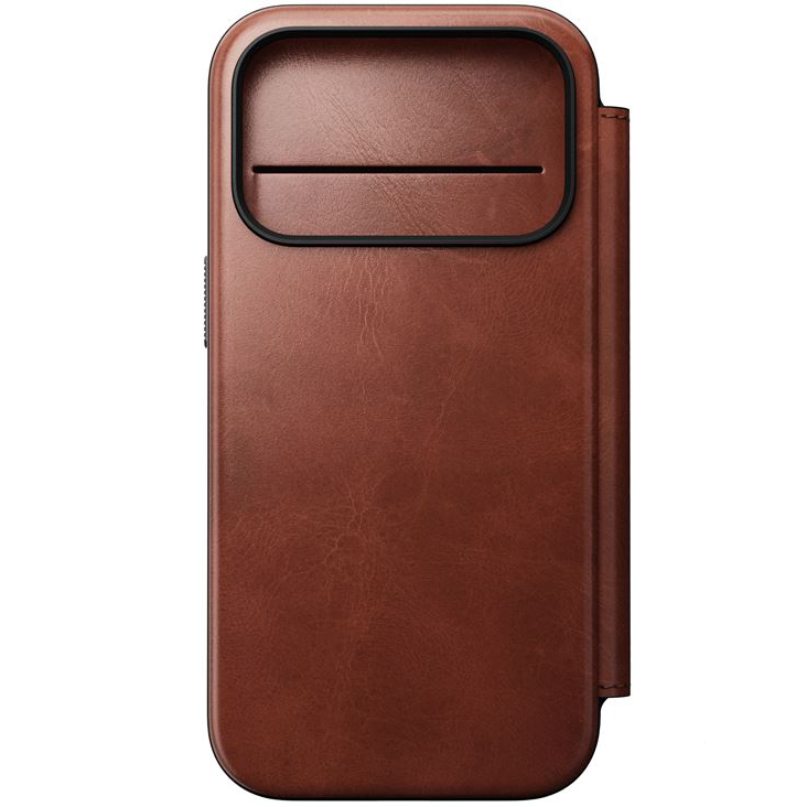 Etui z klapką Nomad Modern Leather Folio Horween Series do iPhone 17 Pro, brązowe. 