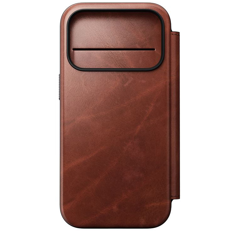 Etui z klapką Nomad Modern Leather Folio Horween Series do iPhone 17 Pro, brązowe. 