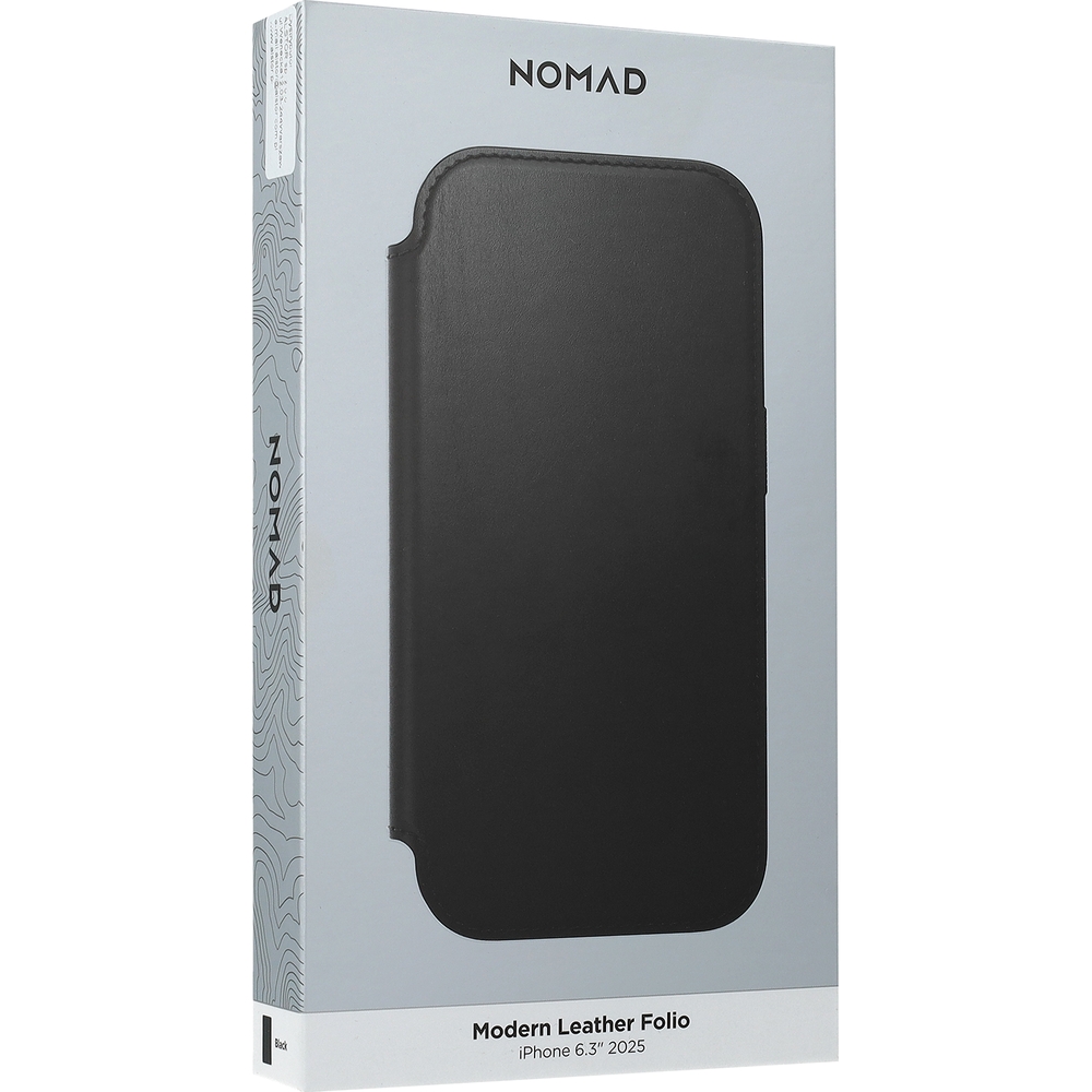 Etui z klapką Nomad Modern Leather Folio do MagSafe, do iPhone 17, czarne