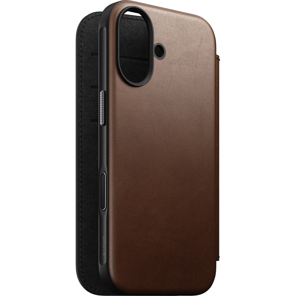 Etui z klapką Nomad Modern Leather Folio do MagSafe, do iPhone 17, brązowe