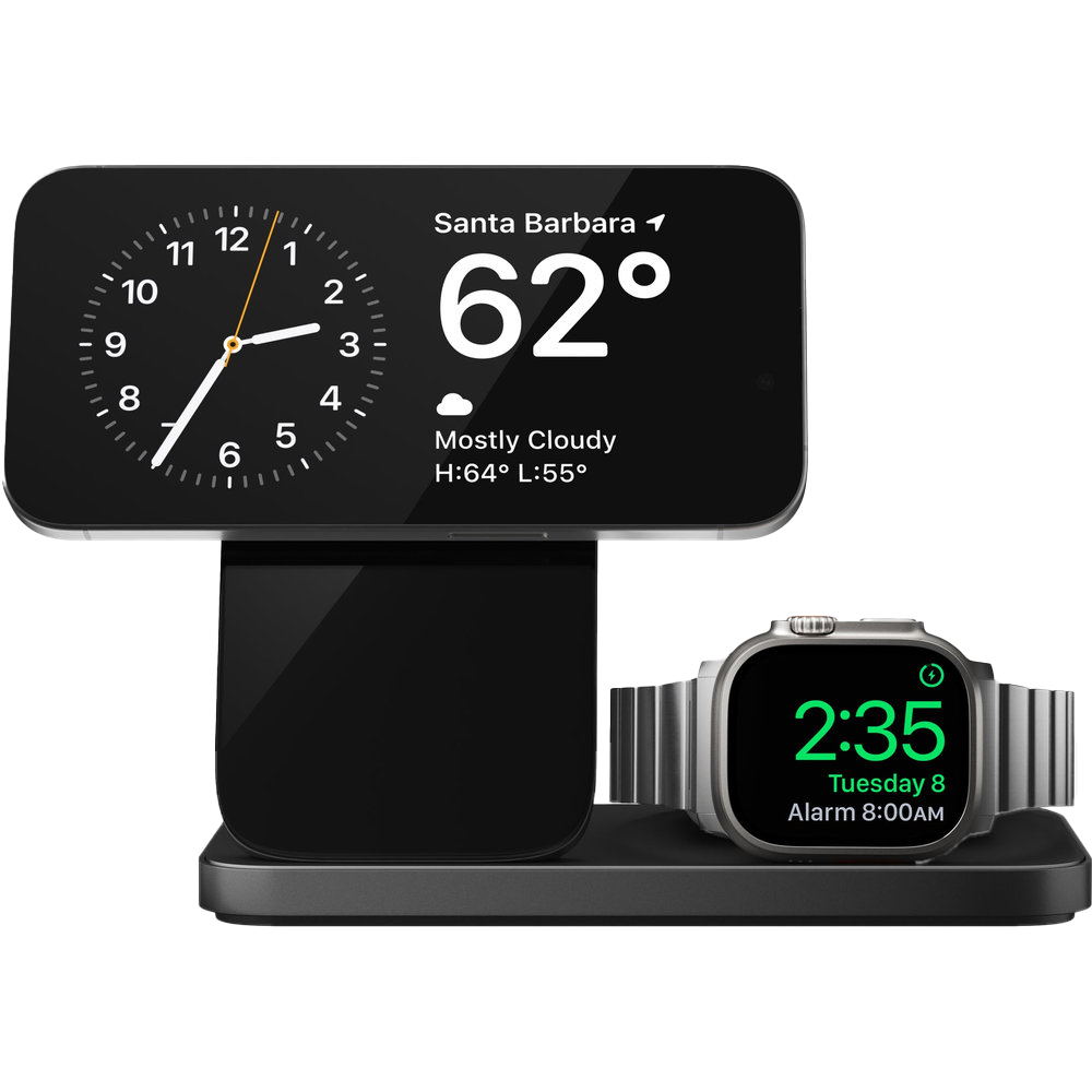 Nomad Stand One Max, szybkie ładowanie Apple Watch, certyfikacja Made for Apple Watch, wygodna stacja, czarna