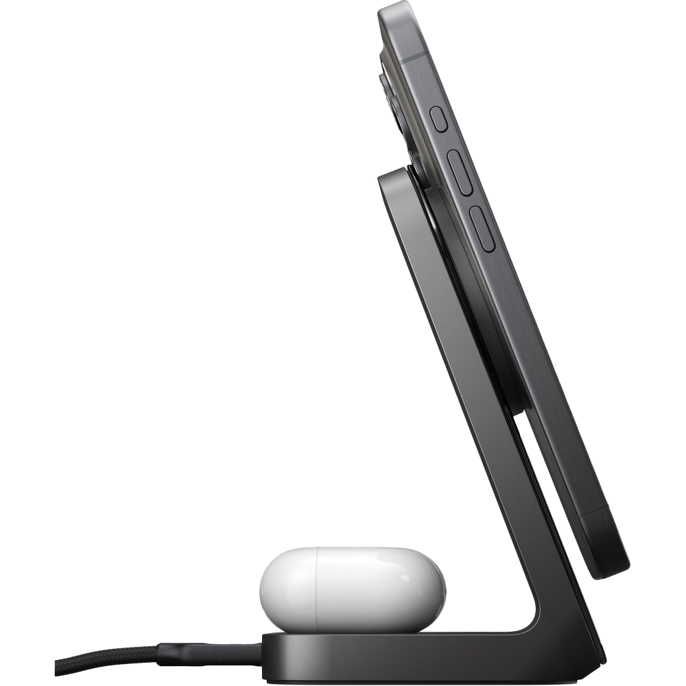Nomad Stand One, ładowanie AirPods drugie pole Qi porządek biurko, czarna