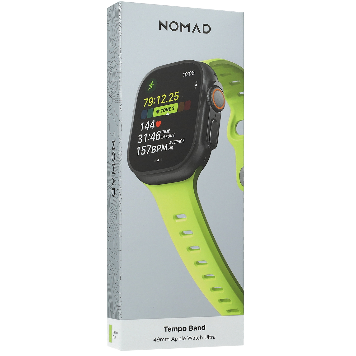 Nomad Tempo Band, sportowy pasek do zegarka z wygodą i pewnością działania, limonkowy