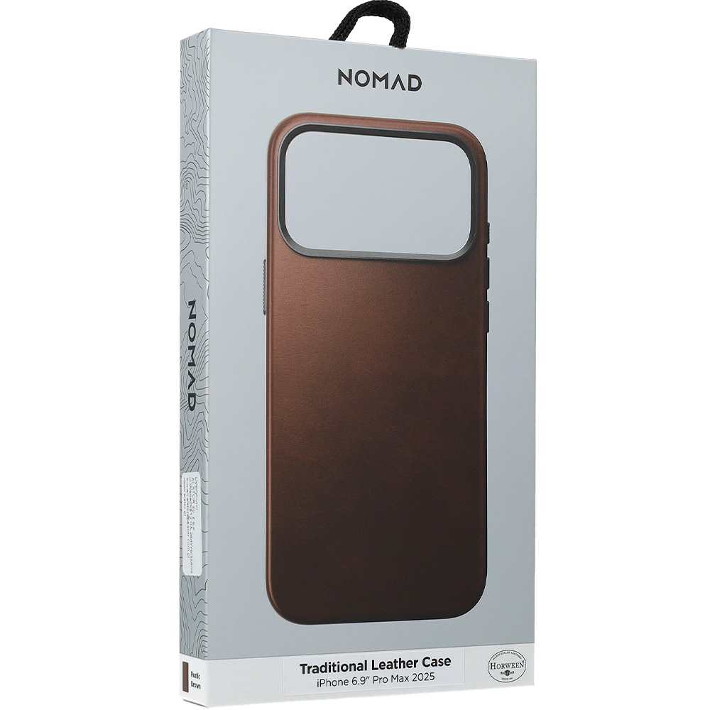 Nomad Traditional Leather Mag Horween Series, ochronny case na plecki, elegancki smukły, rustykalne brązowe