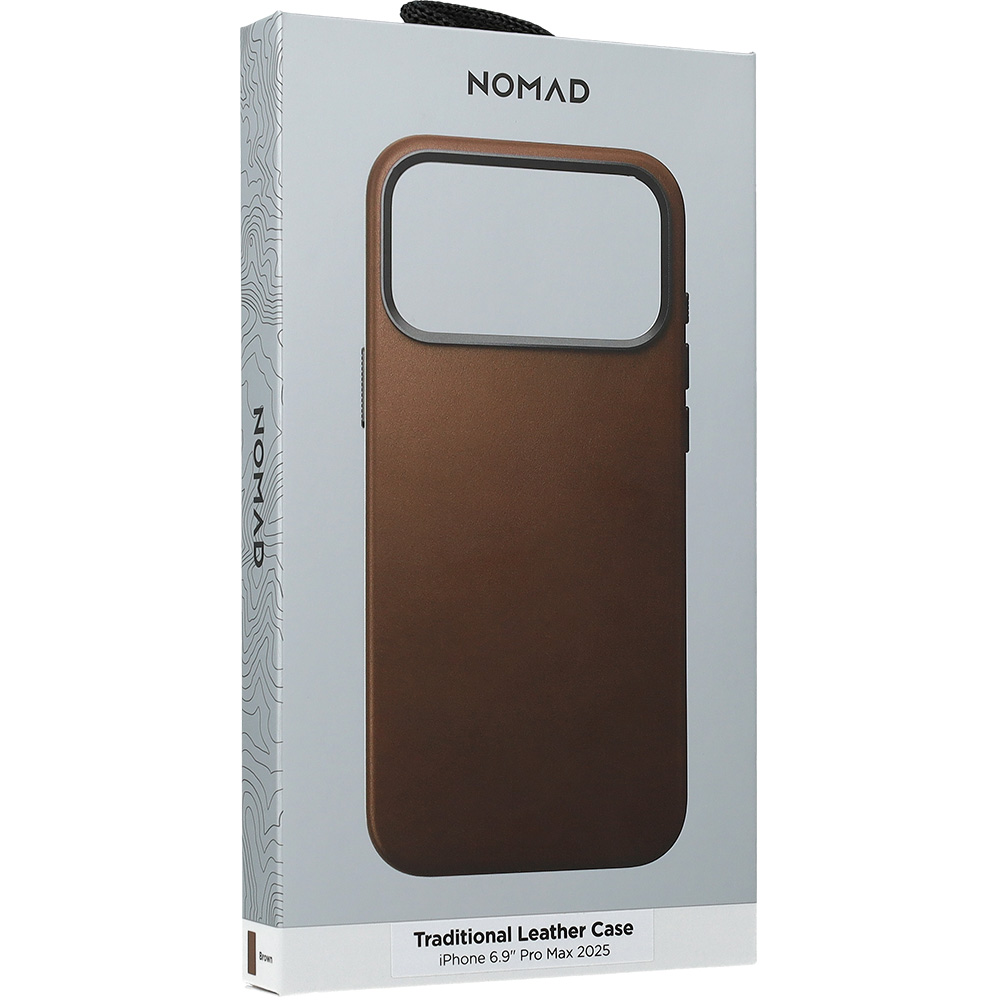 Nomad Traditional Leather Mag, ochronny case na plecki, elegancki smukły, brązowe