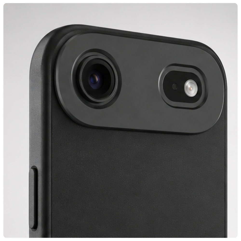 Czarne etui YAXO Leather Gear Slim Case do iPhone Air z podwyższoną ochroną aparatu