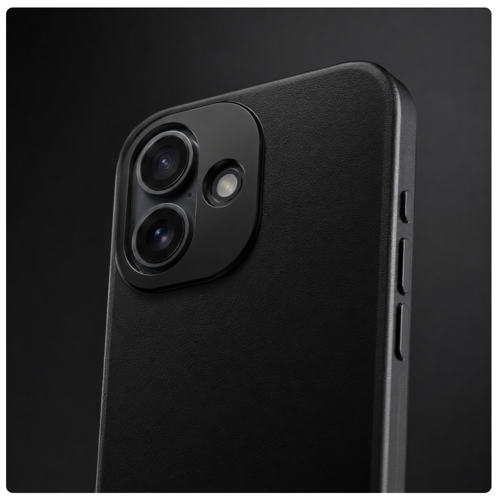 YAXO Leather Gear Slim Case MagSafe für iPhone 17 schwarz
