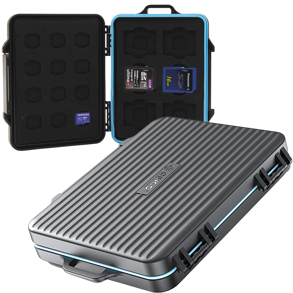 Orico Storage Case PHCD, bezpieczna szczelna przechowywanie kart, lekka ochrona przed pyłem, czarne