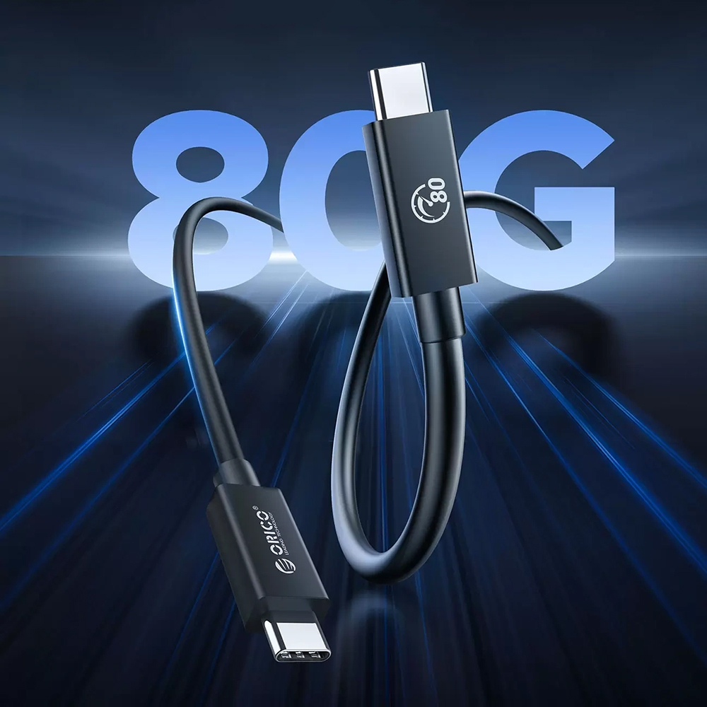 Orico Thunderbolt 5, zgodny z PC Mac Android, niezawodny kabel do pracy, czarny