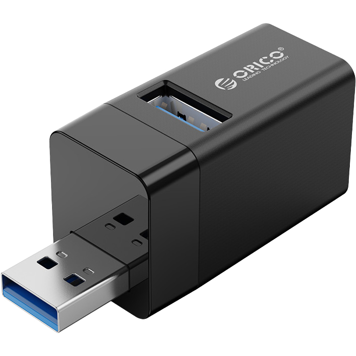 Orico Mini 3in1 USB Hub, wydajny hub nowoczesna ergonomia biurkowa wygoda USB, czarny