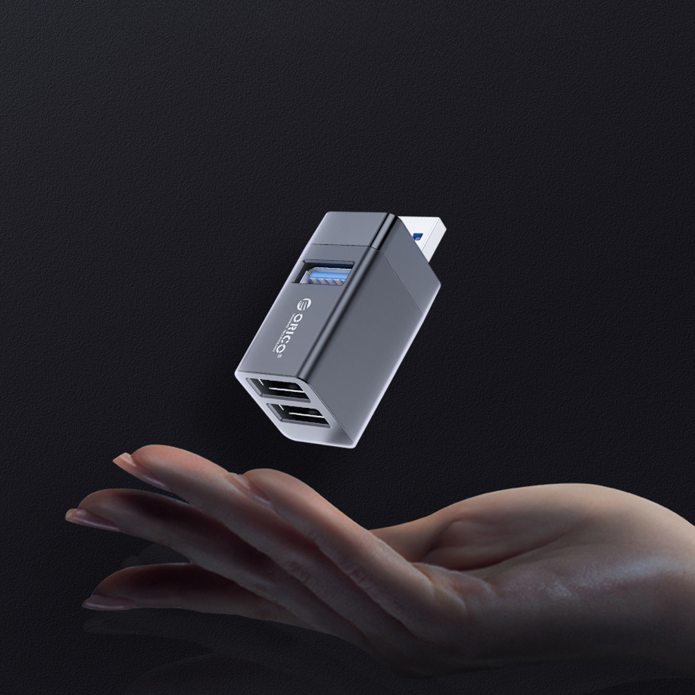 Orico Mini 3in1 USB Hub, lekki kompaktowy podróż praktyczny wytrzymały wygodny, czarny