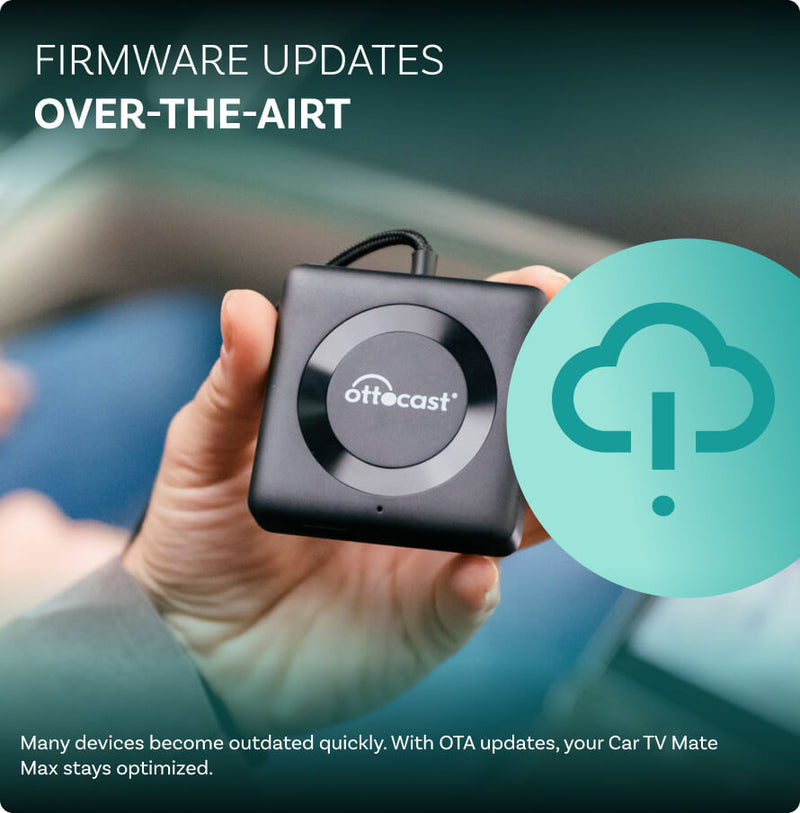 TV Stick podłączony przez HDMI do adaptera Ottocast Car TV Mate Max – filmy na ekranie samochodu