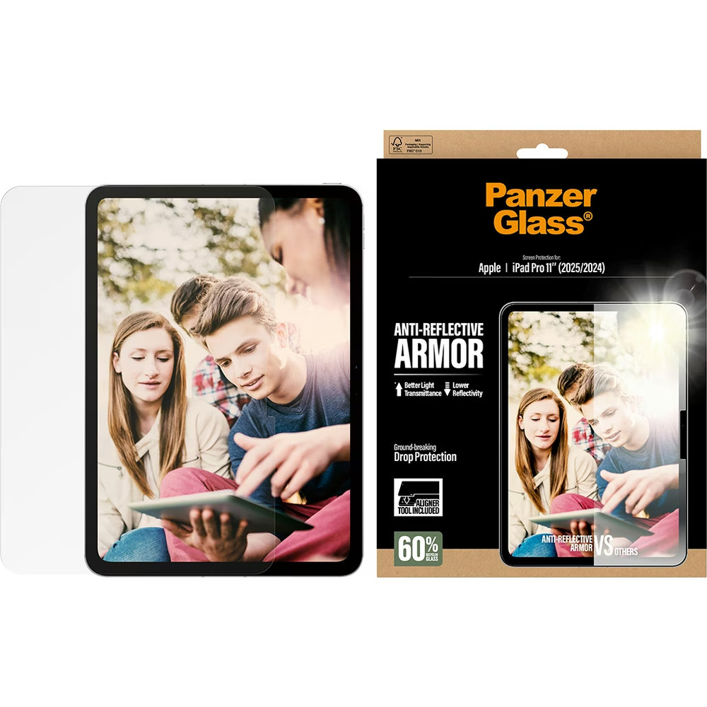 Szkło hartowane z aplikatorem PanzerGlass Anti-Reflective Armor Aligner do iPad Pro 11 2025 / 2024