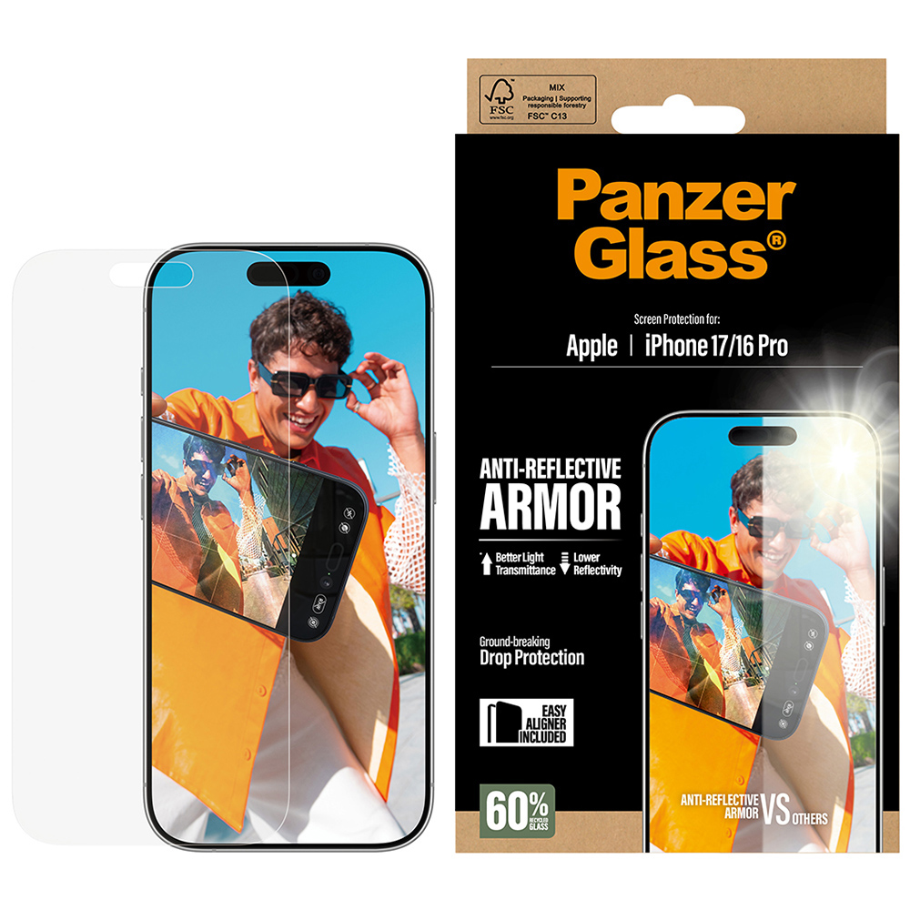 PanzerGlass Anti-Reflective Armor Easy-Aligner, powłoka antyrefleksyjna, matowa powierzchnia, ochrona oczu, czytelność