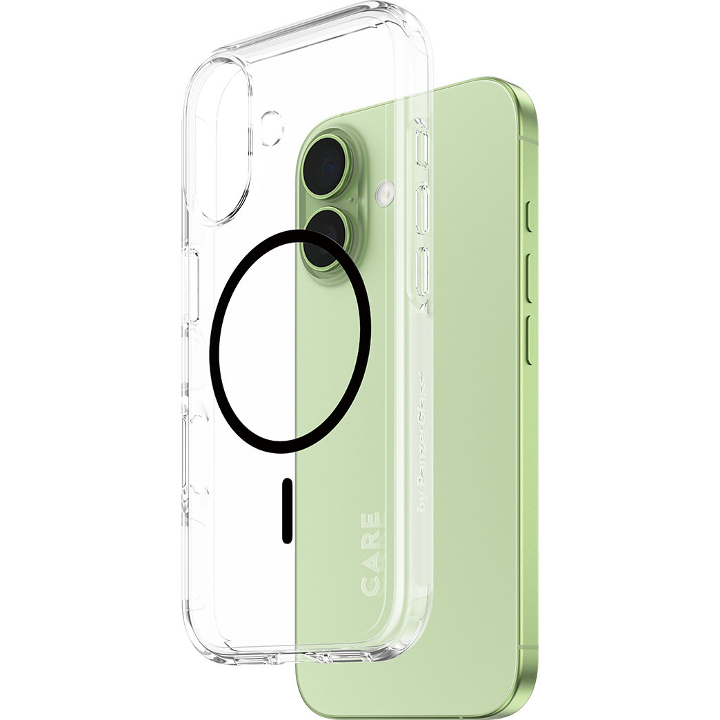 CARE by PanzerGlass Flagship Urban Explorer MagSafe, ochronny case na plecki, elegancki smukły, półprzezroczysto-czarne