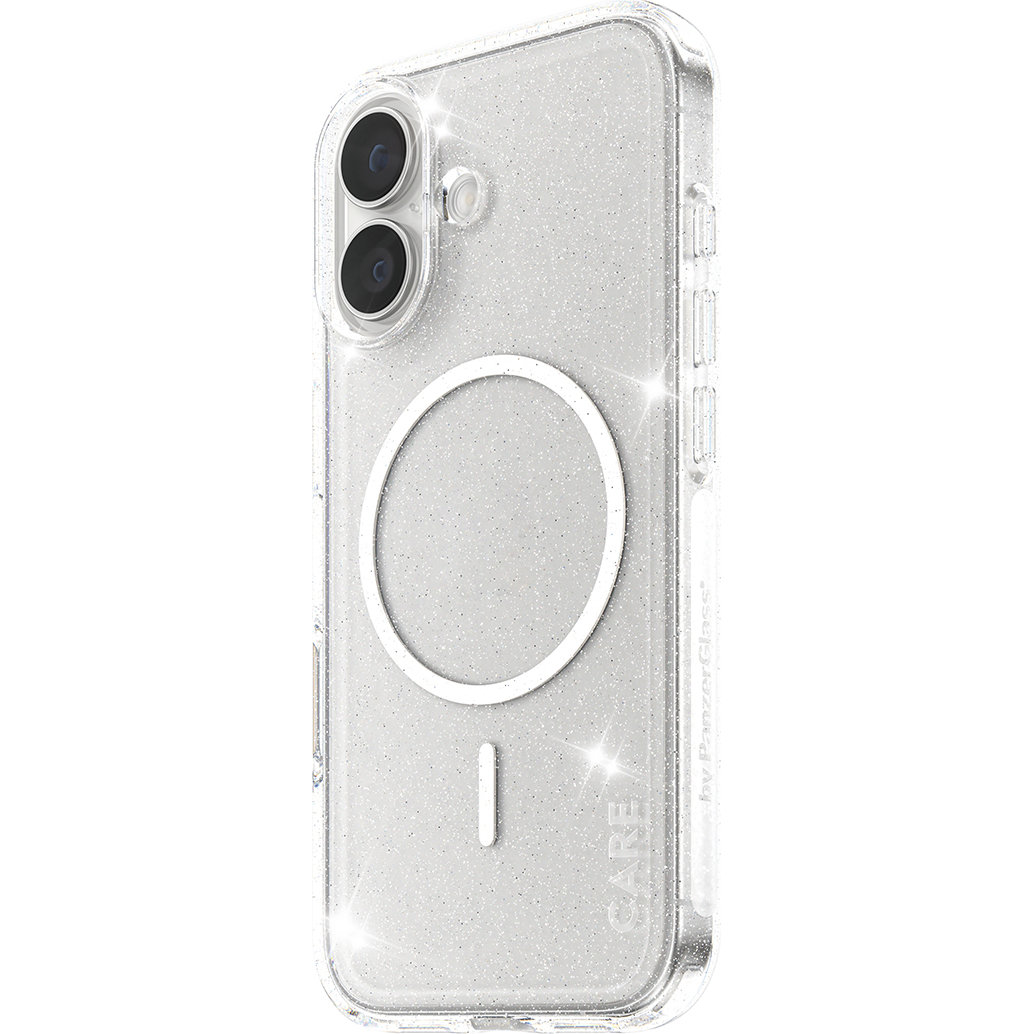 Etui PanzerGlass CARE Flagship Star Lit Case do MagSafe do iPhone 17, przezroczyste z brokatem