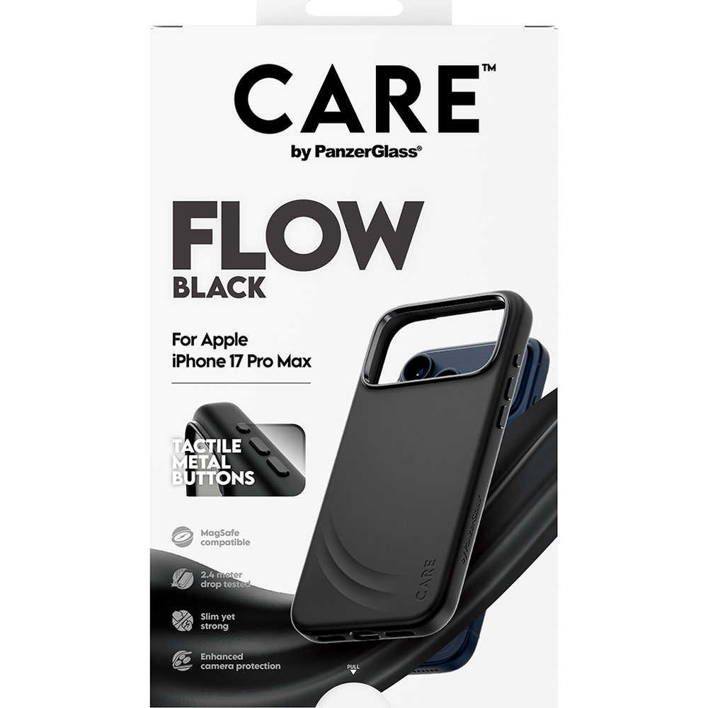 CARE by PanzerGlass Fashion Case Flow, ochronny case na plecki, elegancki smukły silikon certyfikaty, czarne