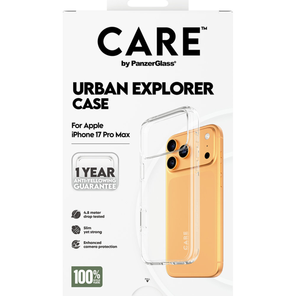 CARE by PanzerGlass Flagship Urban Explorer, ochronny case na plecki, elegancki smukły, przezroczyste