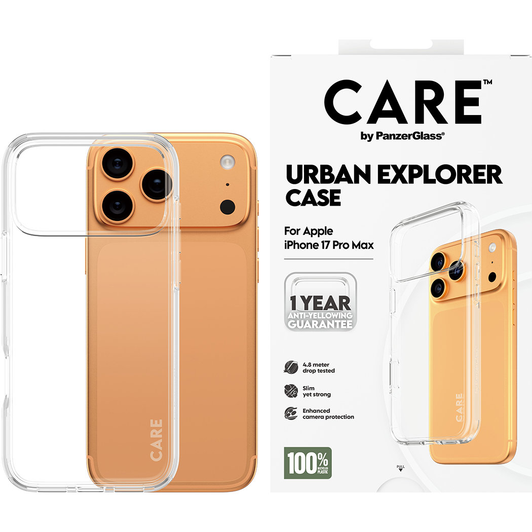 CARE by PanzerGlass Flagship Urban Explorer, ochrona aparatu foto, zabezpiecza obiektyw, pewność użytkowania, przezroczyste