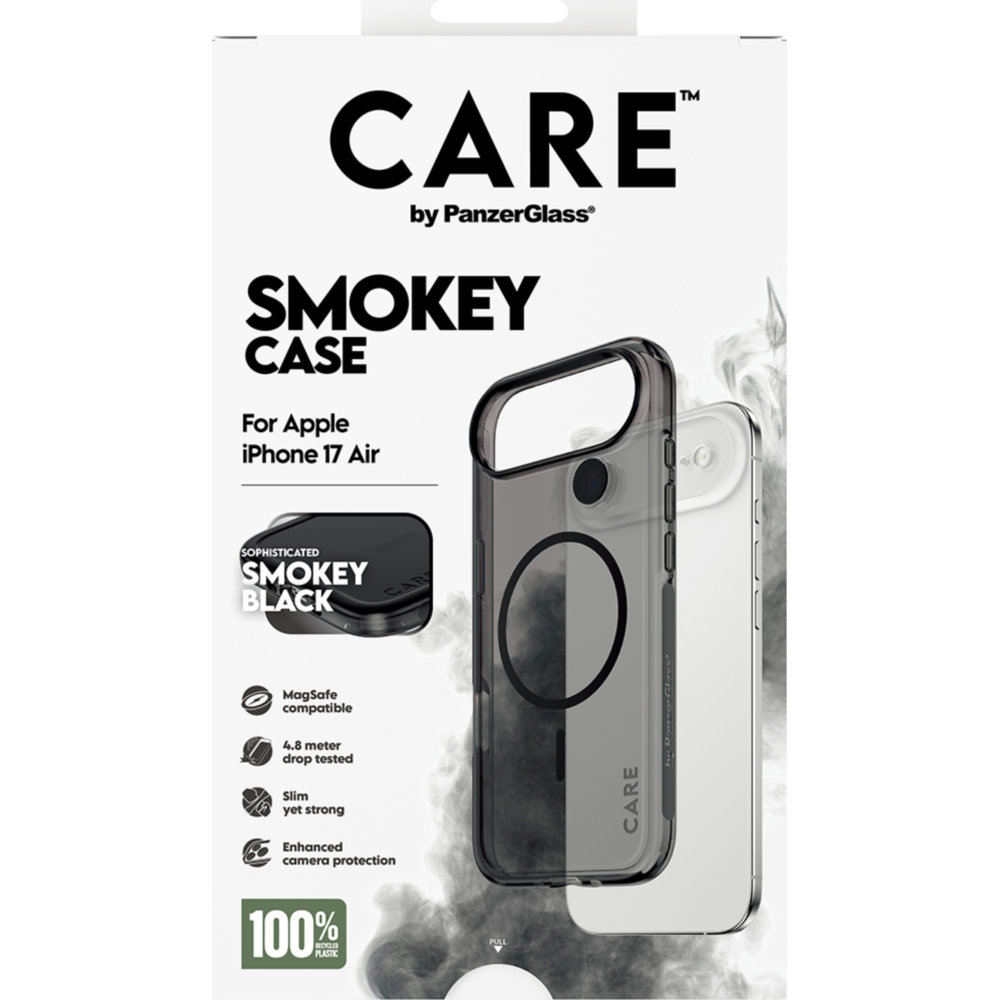 CARE by PanzerGlass Flagship Smokey MagSafe, ochronny case na plecki, elegancki smukły, przydymione