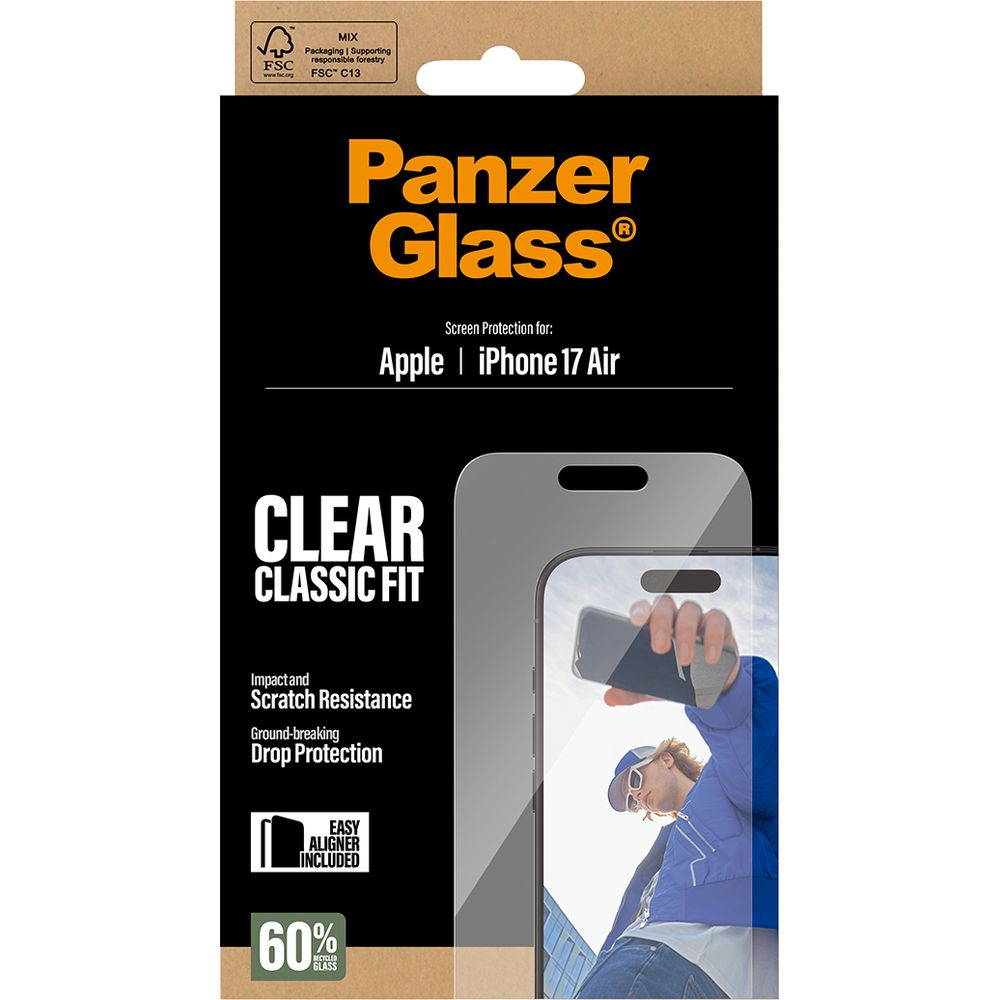 Szkło hartowane PanzerGlass Classic Fit + EasyAligner do Apple iPhone Air
