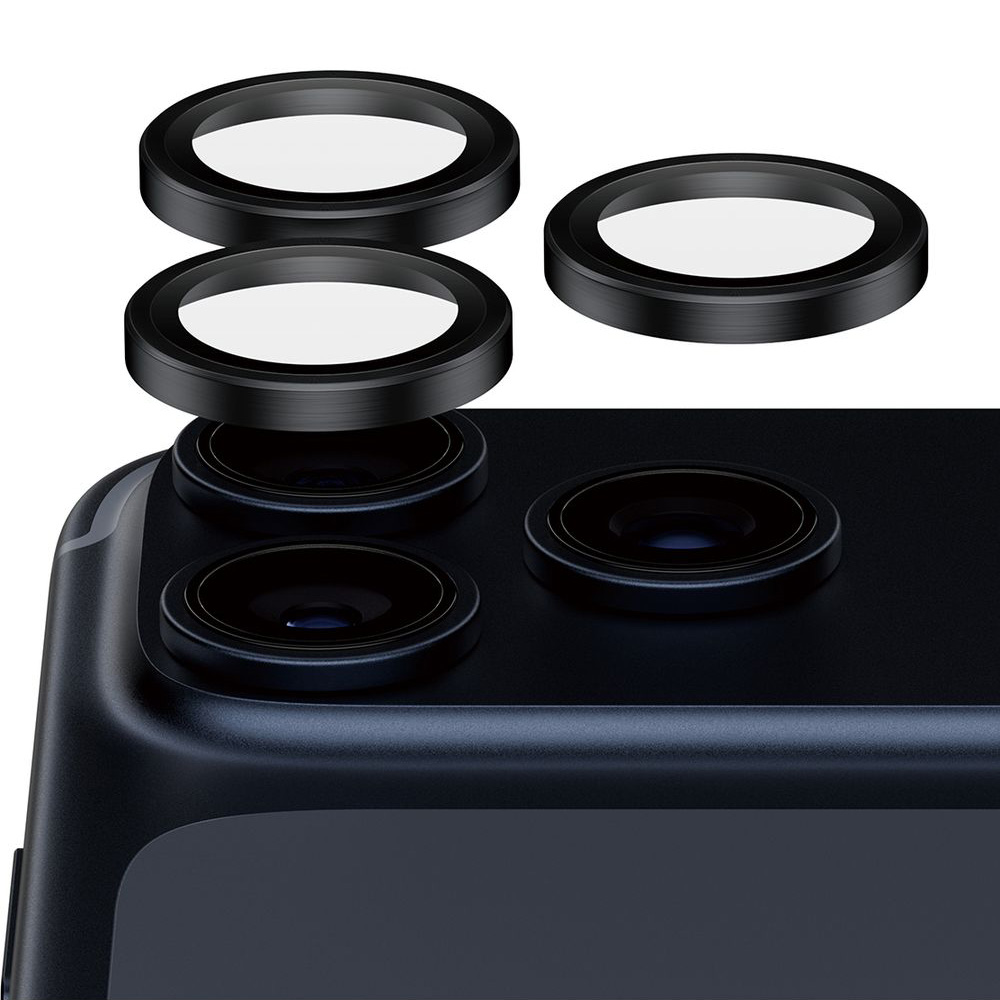 Pojedyncze lensy ze szkła ceramicznego i aluminium na aparat z aplikatorem PanzerGlass Hoops Ceramic II do iPhone 17 Pro Max / 17 Pro / 16 Pro Max / 16 Pro