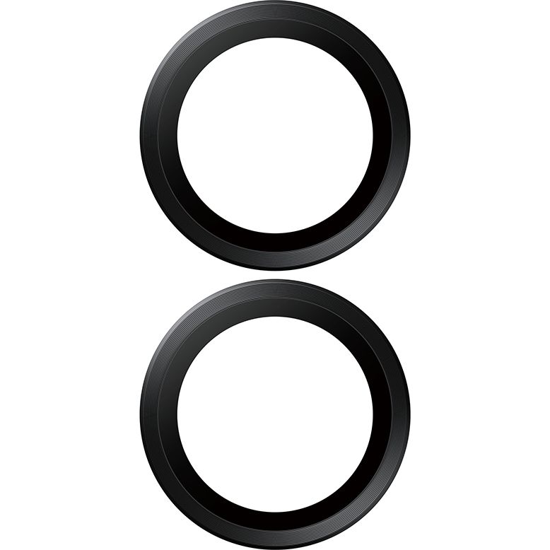 Pojedyncze lensy ze szkła hartowanego i aluminium na aparat z aplikatorem PanzerGlass Hoops do iPhone 17 / 16 Plus / 16, przezroczysto-czarne