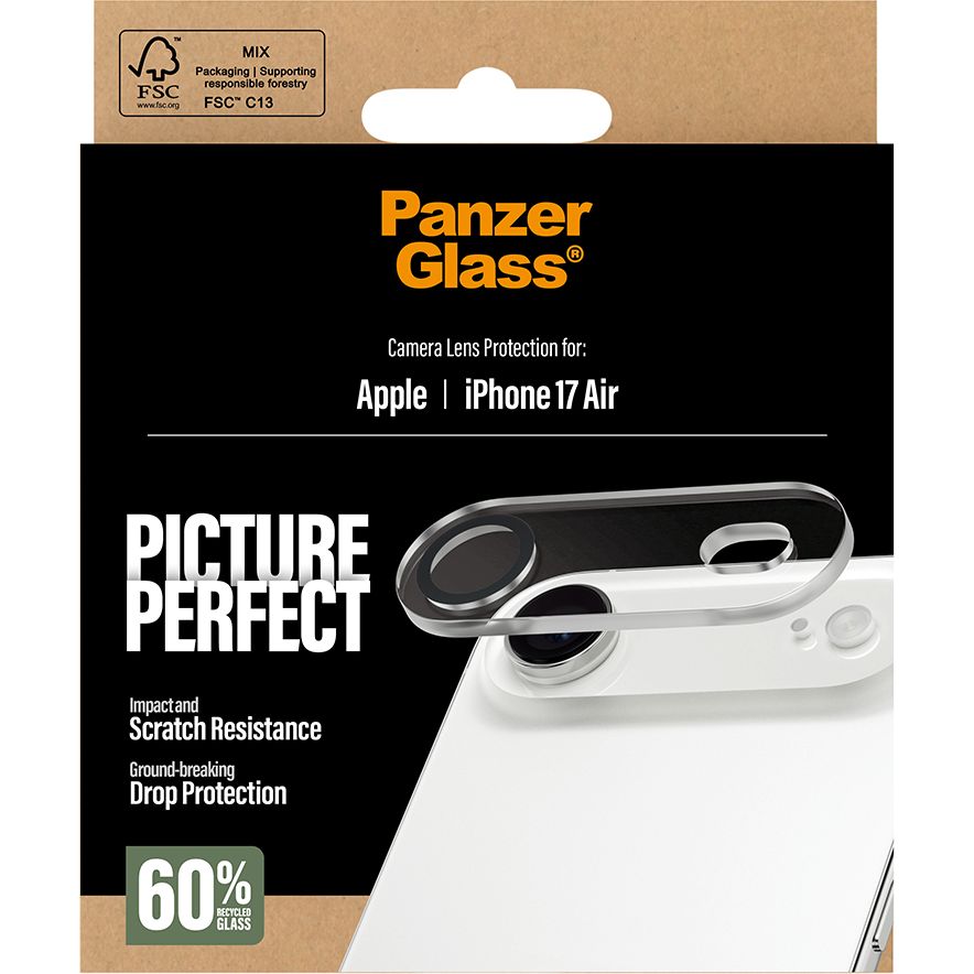 Szkło hartowane na aparat PanzerGlass PicturePerfect Camera Lens Protector dla Apple iPhone Air, przezroczysto-czarne