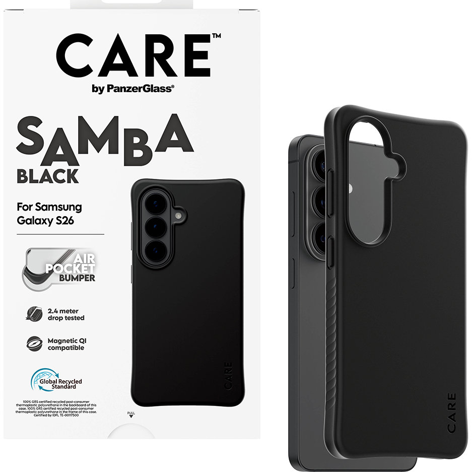 Etui CARE by PanzerGlass Samba Case do MagSafe do Galaxy S26, czarne