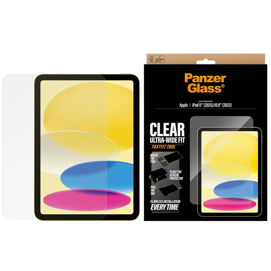 Szkło hartowane z aplikatorem SAFE by PanzerGlass Clear Ultra-Wide Fit Aligner do iPad 11" (A16) 2025 / 10,9" 10 gen. 2022 