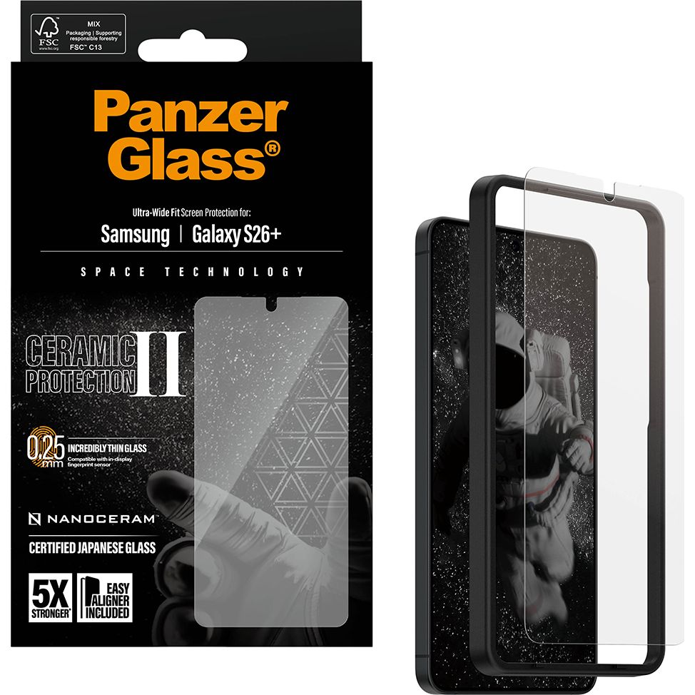 Szkło hartowane + aplikator na cały ekran PanzerGlass Ceramic Ultra-Wide Fit Easy Aligner do Galaxy S26 Plus