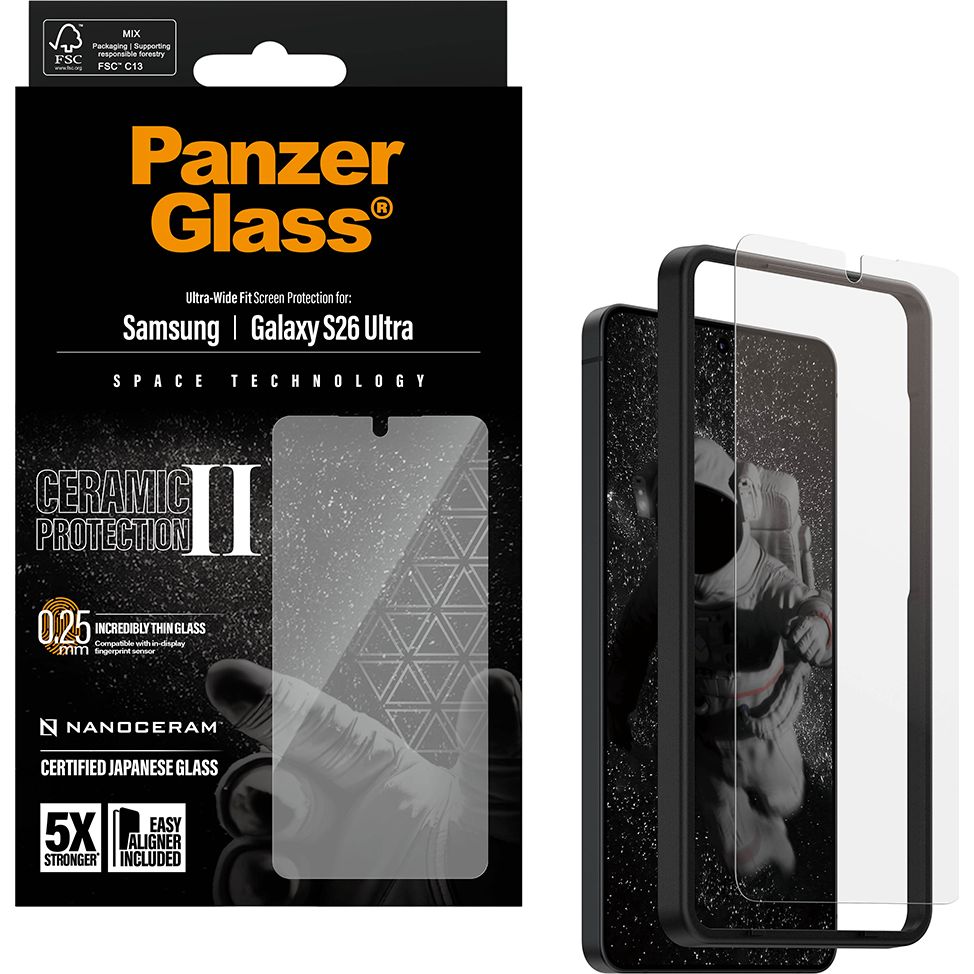 Szkło hartowane + aplikator na cały ekran PanzerGlass Ceramic Ultra-Wide Fit Easy Aligner do Galaxy S26 Ultra