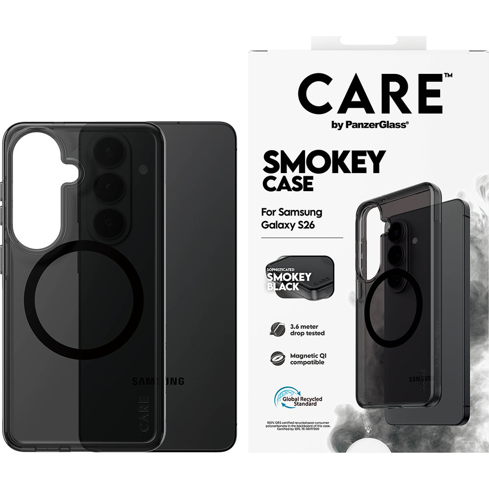 CARE by PanzerGlass Smokey Case MagSafe, military grade odporna trwała testowana, przydymione
