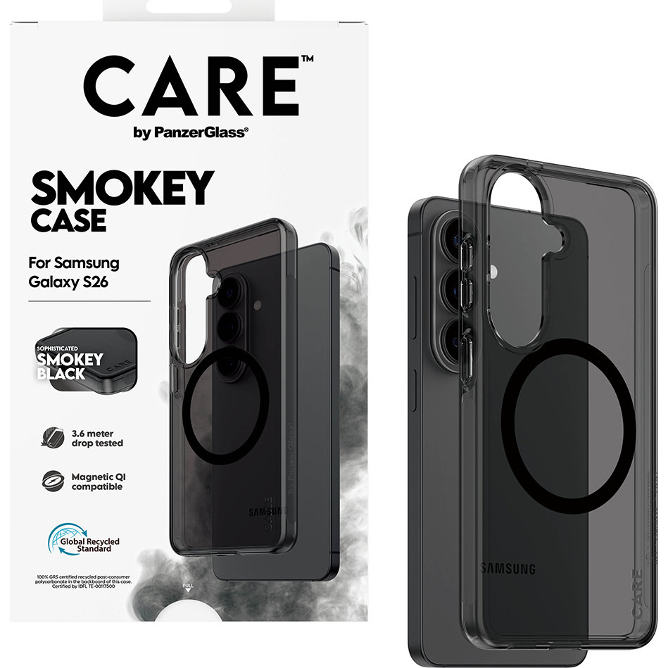 CARE by PanzerGlass Smokey Case MagSafe, MagSafe zabezpieczenie aparatu nieżółknący dostęp, przydymione