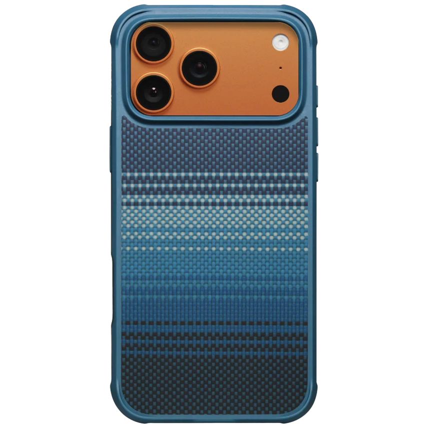 Pitaka Aramid ProGuard MagSafe, cienkie etui ultra odporne, lekka ochrona minimalistyczna, niebieskie ombre