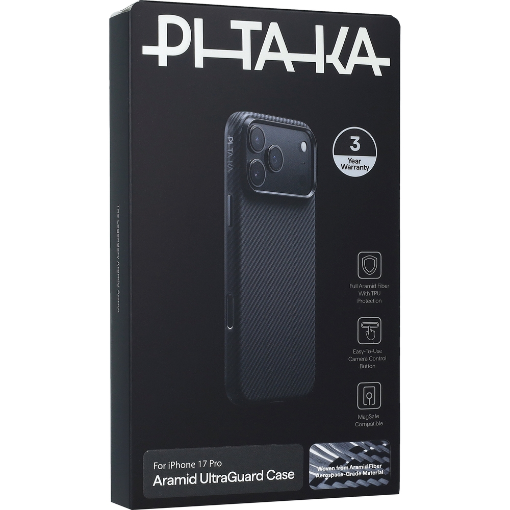 Pitaka Aramid UltraGuard MagSafe, ultralekka ochrona nowoczesnym designem odporna, czarne z kevlarem