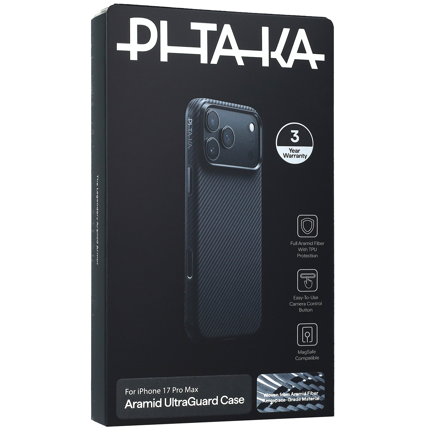 Pitaka Aramid UltraGuard MagSafe, ultralekka ochrona nowoczesnym designem odporna, czarne z kevlarem